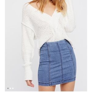 Free People Modern Femme Denim Skirt